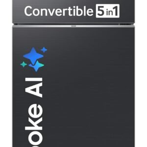 Samsung 419 L, 3 Star, Convertible 5-in-1, Digital Inverter, Frost Free Double Door, Bespoke AI WiFi Enabled Refrigerator (RT45DG6A4DB1HL, Black Matte/Black DOI)
